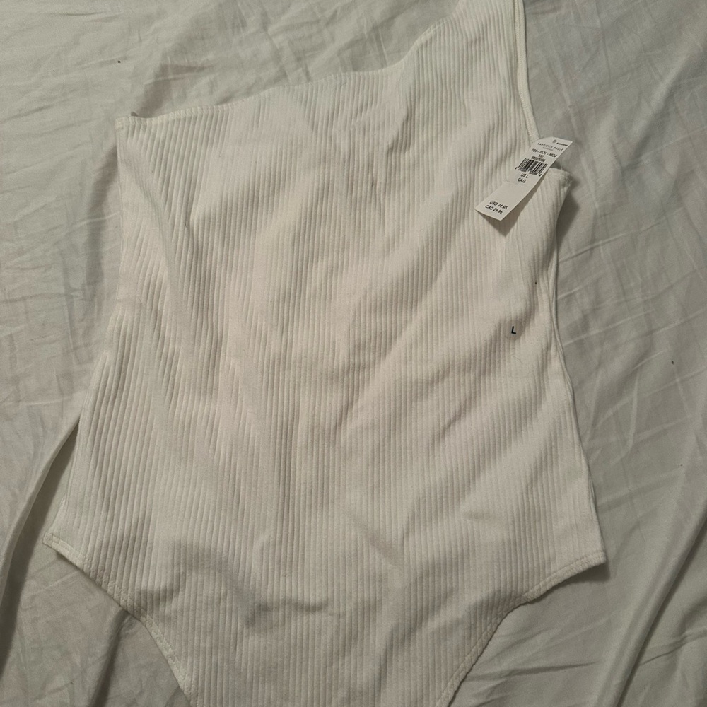 American Eagle Outfitters White Ribbed Bodysuit
